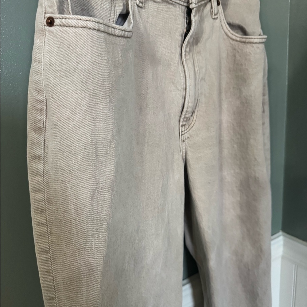 Abercrombie & Fitch the 90s Curve Love High Rise Beige Straight Leg Jeans 10/30 - Picture 5 of 7